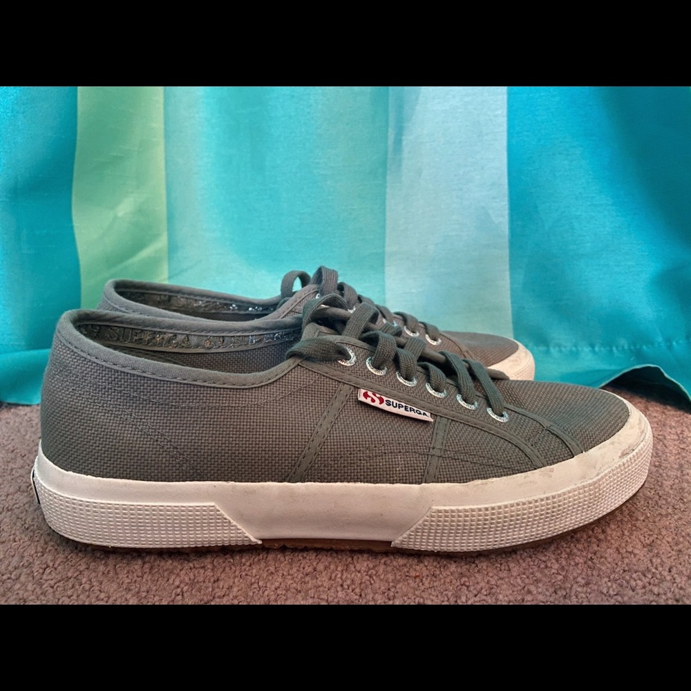 Gray superga sneakers
